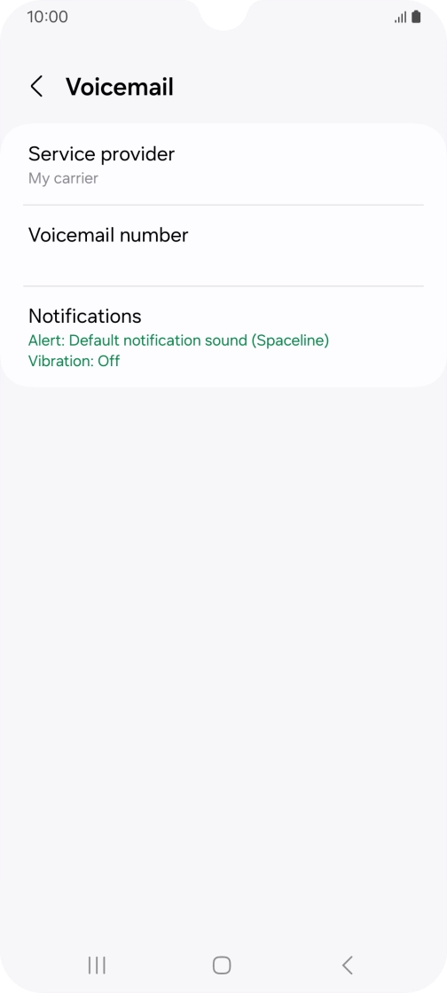 Press Voicemail number.