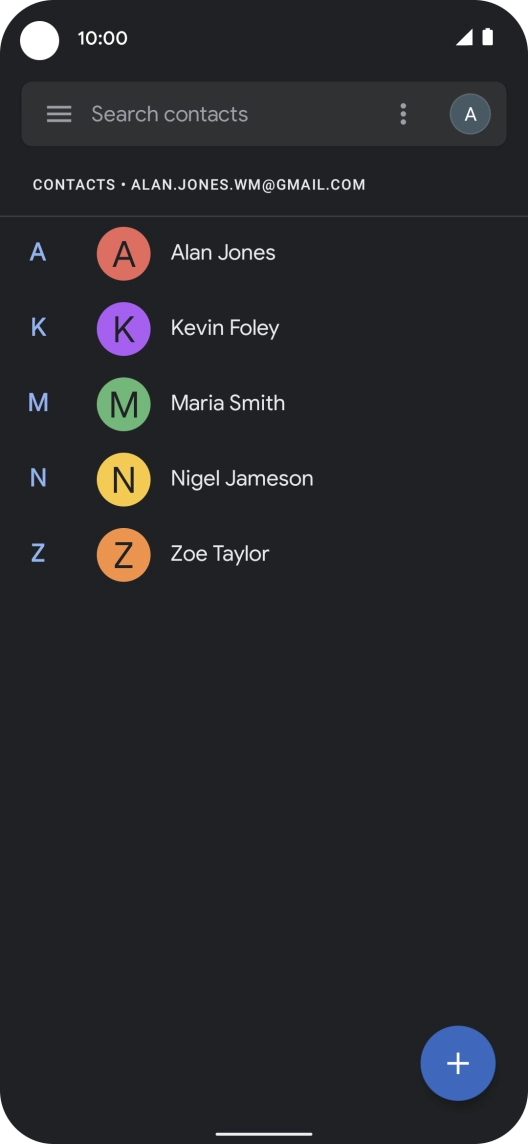 Press the new contact icon.