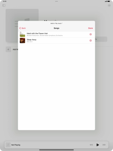 Go to the required category and press the required audio file.