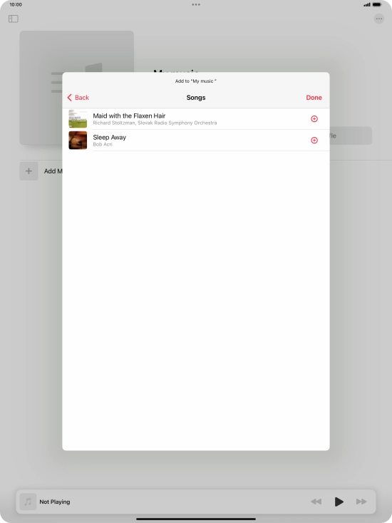 Go to the required category and press the required audio file.