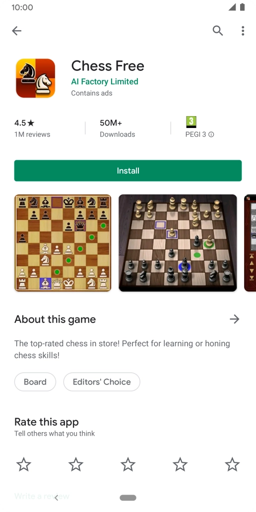 Press Install and follow the instructions on the screen to install the app.