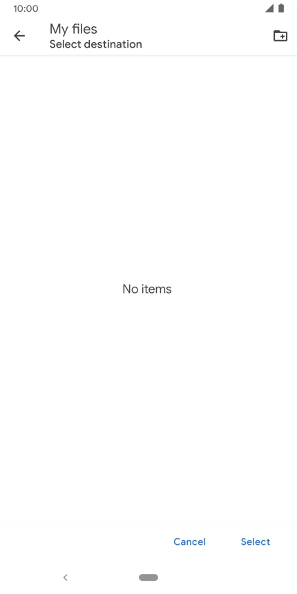 To create a new folder, press the new folder icon and follow the instructions on the screen to create a new folder.