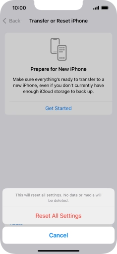 Press Reset All Settings.