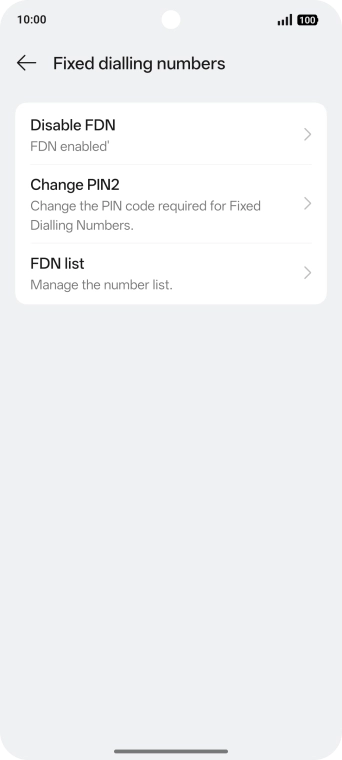 Press Disable FDN.