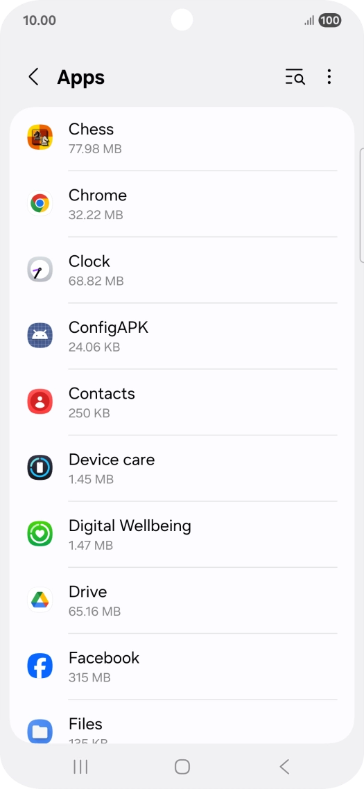 Press the required app.