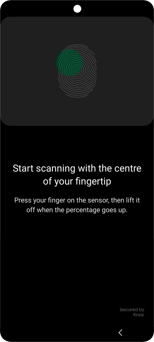 Follow the instructions on the screen to create the phone lock code using your fingerprint.