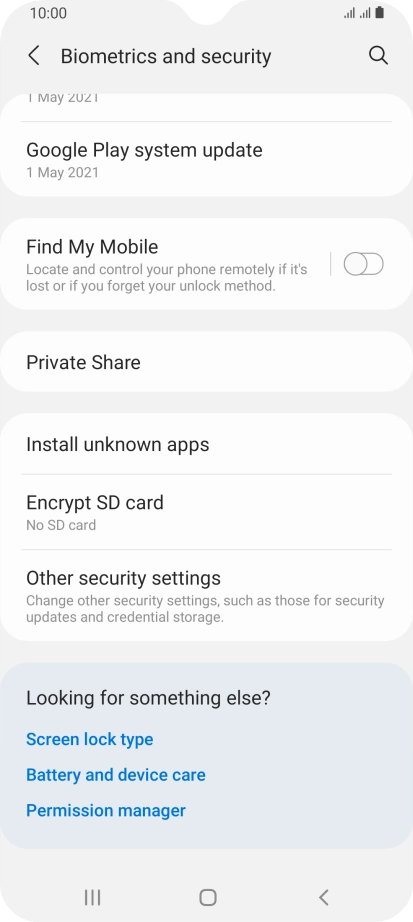Press Other security settings.