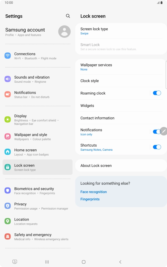 Press Screen lock type.