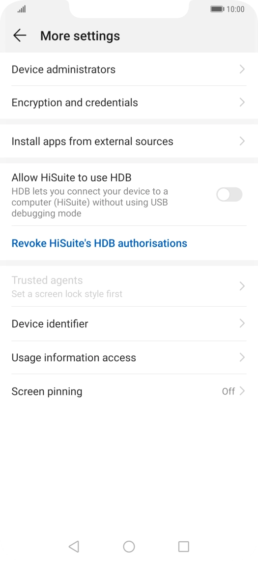 Press Encryption and credentials.