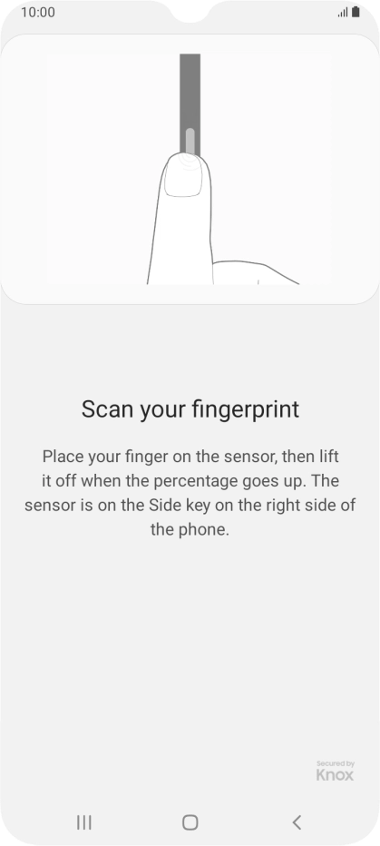 Follow the instructions on the screen to create the phone lock code using your fingerprint.