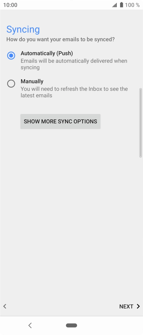 Press SHOW MORE SYNC OPTIONS.