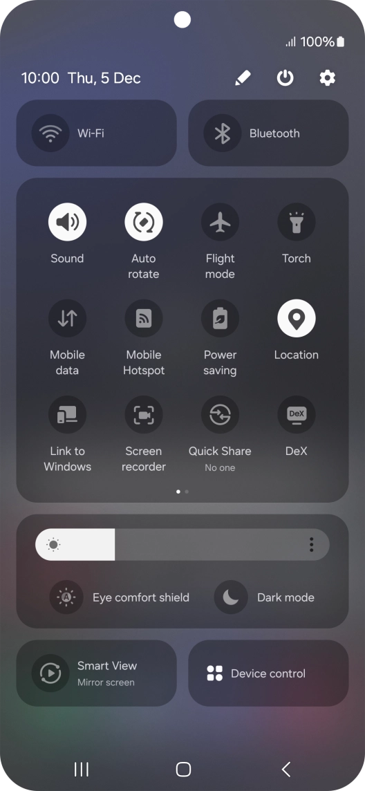 Press the settings icon.