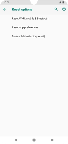 Press Erase all data (factory reset).