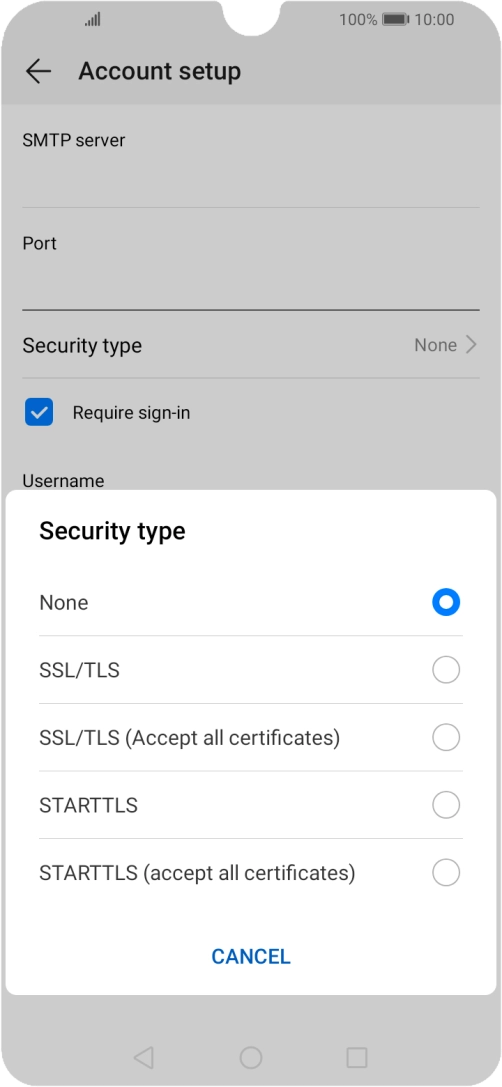 Press None to turn off the function.