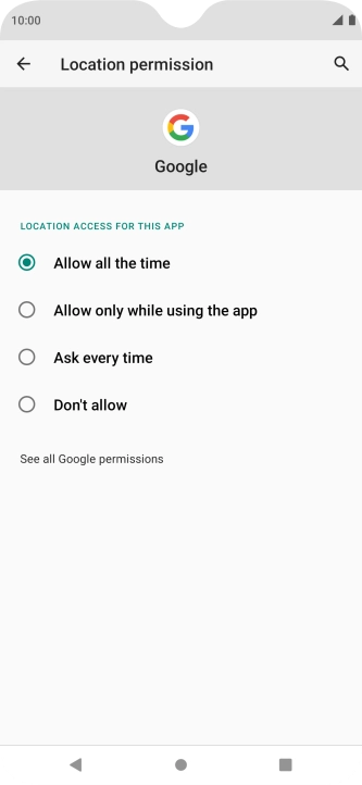 Press the required setting to turn the function on or off.