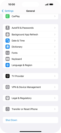 Press Transfer or Reset iPhone.