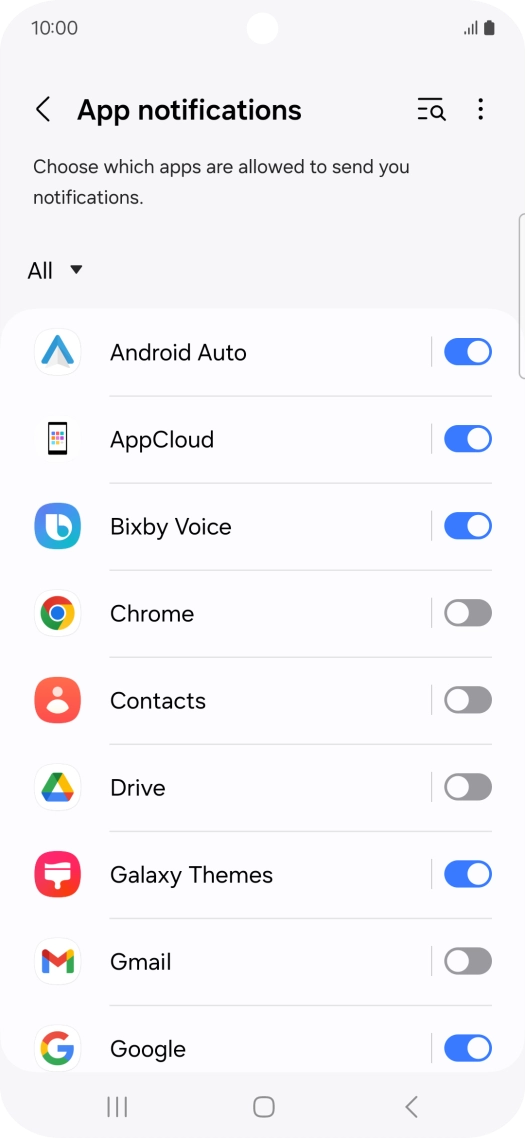 Press the drop down list.