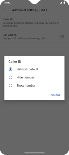 Press Show number to turn on caller identification.