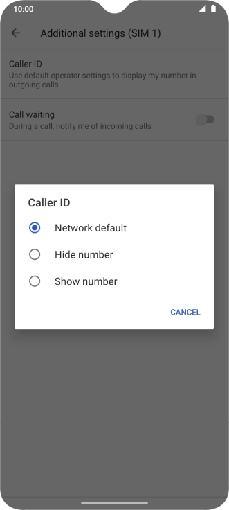 Press Show number to turn on caller identification.