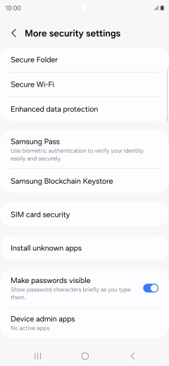 Press SIM card security.