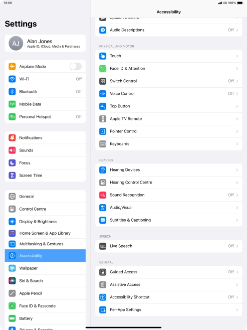 Press Live Speech and follow the instructions on the screen to select the required settings.