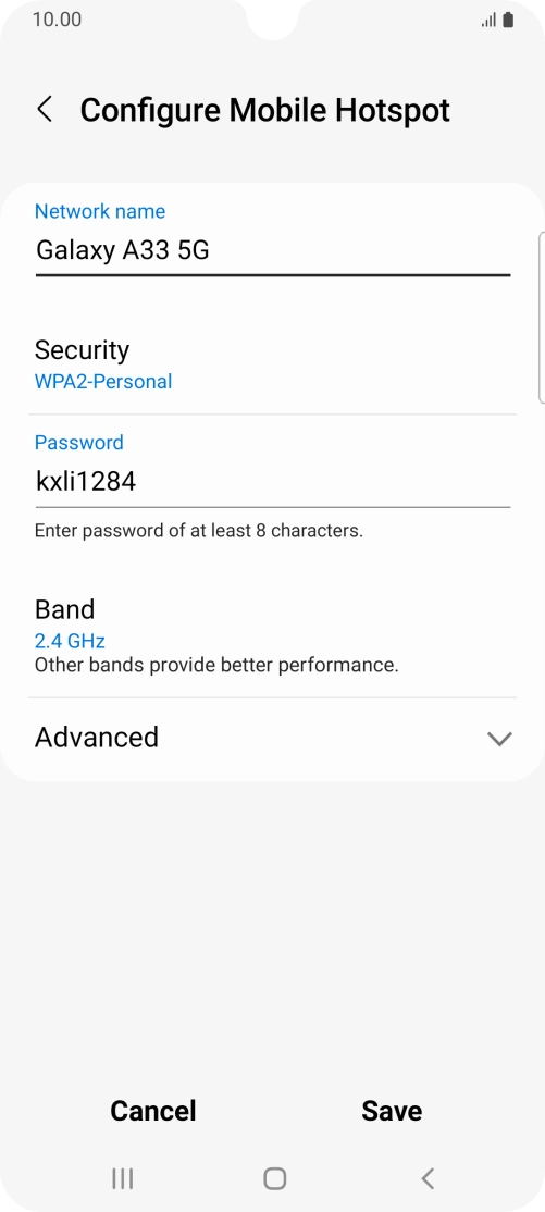 Press the field below 