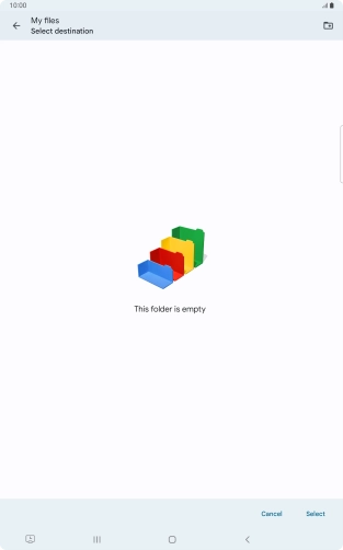 To create a new folder, press the new folder icon and follow the instructions on the screen to create a new folder.