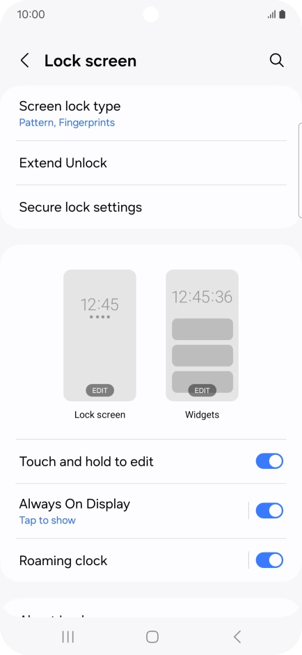 Press Screen lock type and key in the additional phone lock code you created earlier.