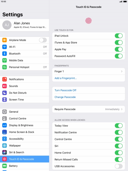 Press the indicator next to 