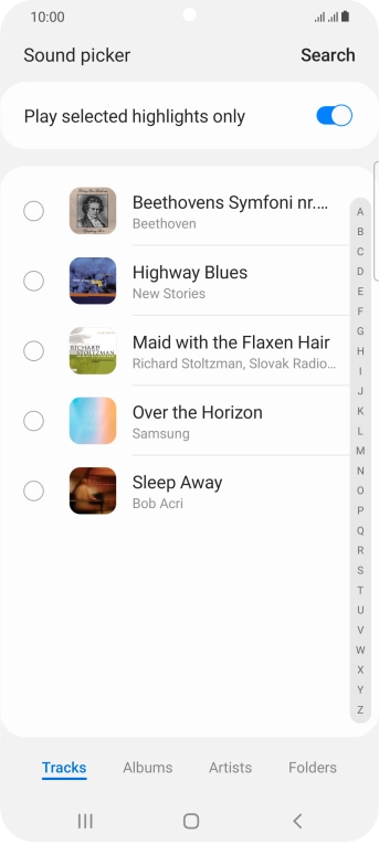 Press the required ring tones to hear them.