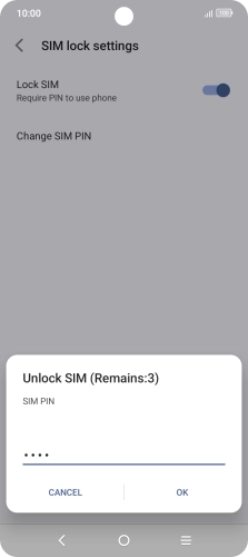 Key in your PIN and press OK. The default PIN is 1111.