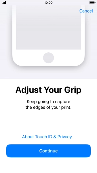 Press Continue. If you haven't previously selected a phone lock code, key in a code of your own choice twice.