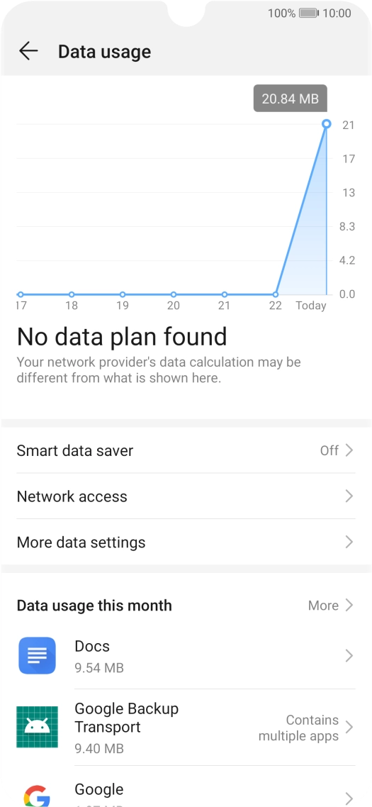 The total data usage is displayed.