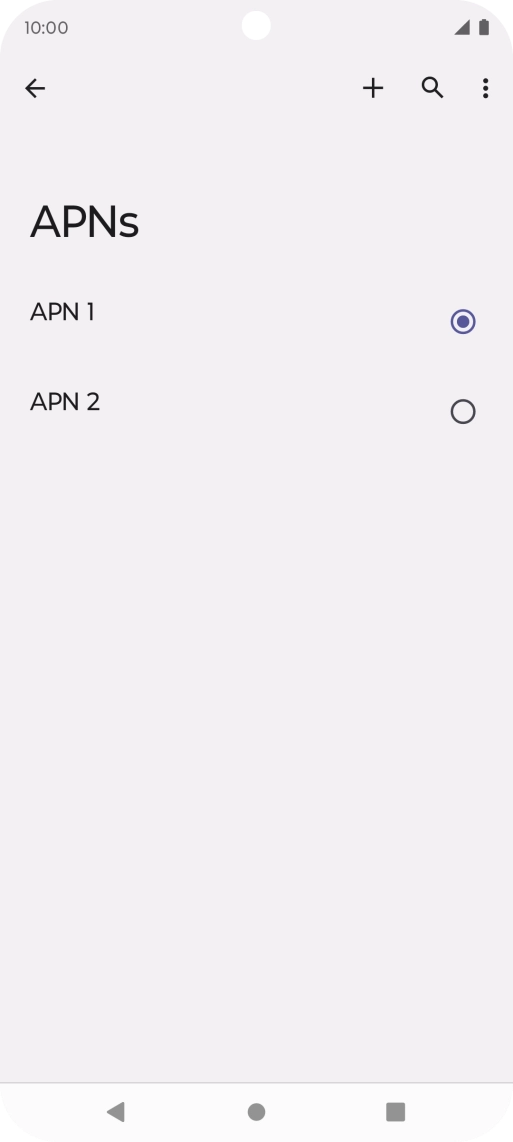 Press the field next to the data connection to activate it.