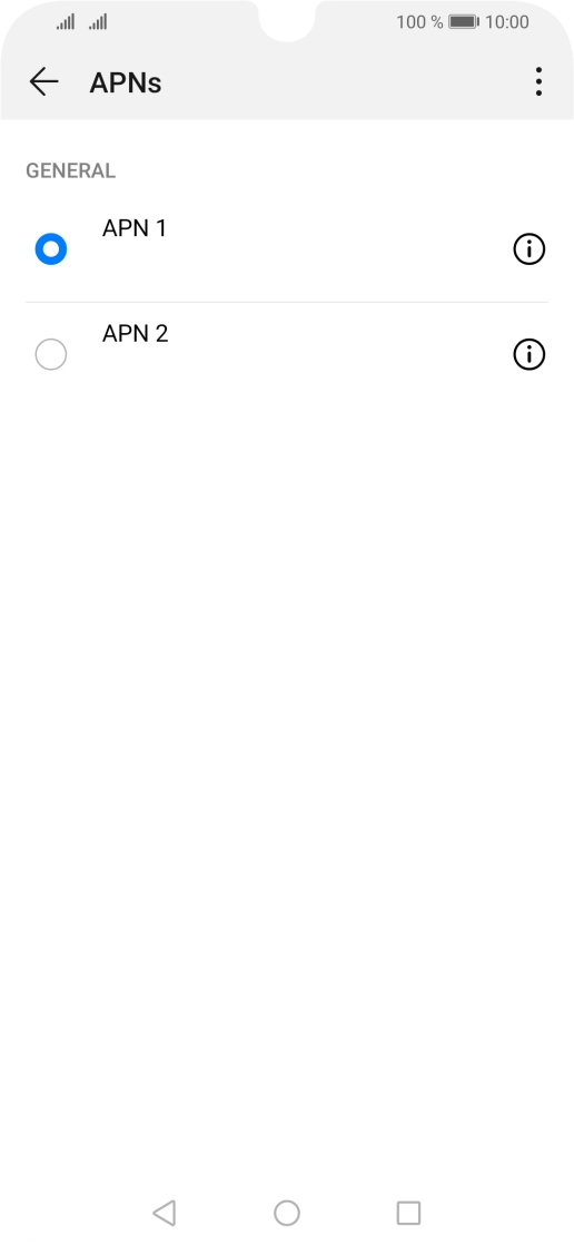 Press the field next to the required data connection to activate it.
