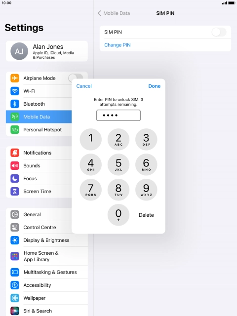 Key in your PIN and press Done. The default PIN is 1111.