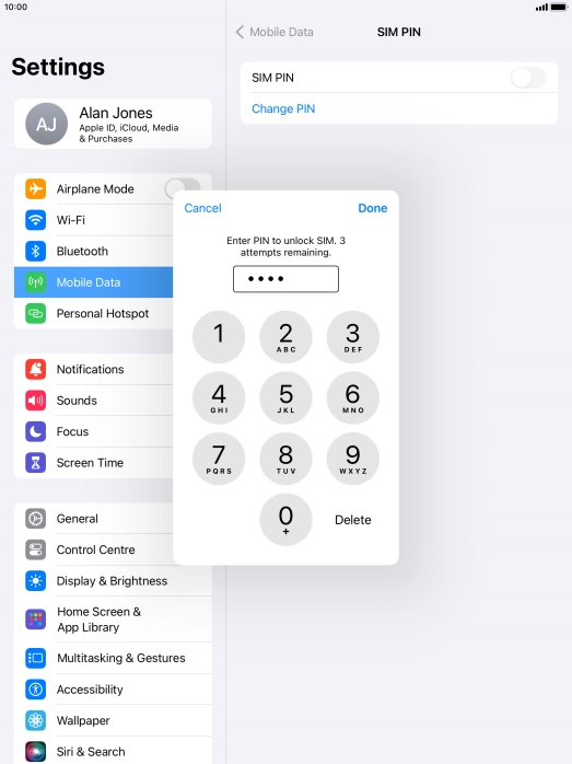 Key in your PIN and press Done. The default PIN is 1111.