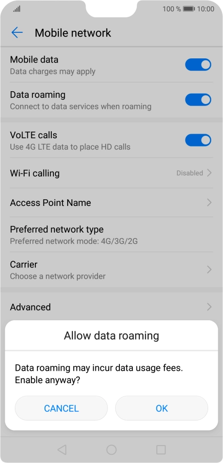 If you turn on the function, press OK.