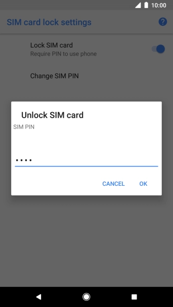 Key in your PIN and press OK. The default PIN is 1111.