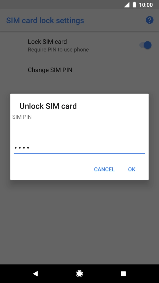 Key in your PIN and press OK. The default PIN is 1111.