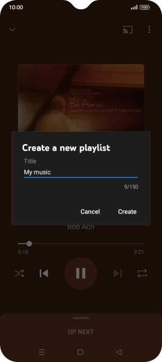 Key in a name for the playlist and press Create.