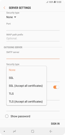 Press None to turn off the function.