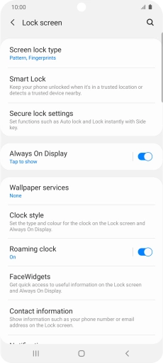 Press Screen lock type and key in the additional phone lock code you created earlier.