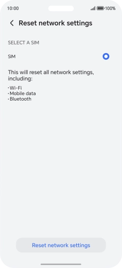 Press Reset network settings.