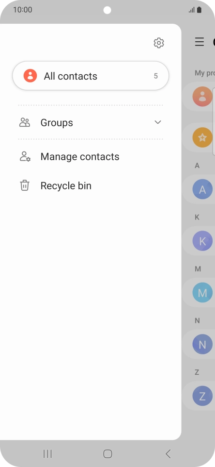 Press Manage contacts.