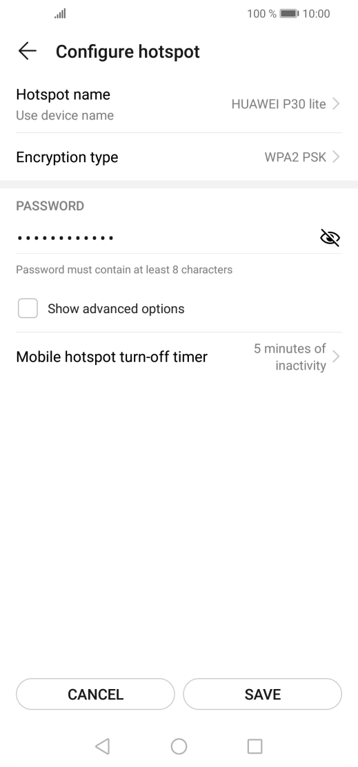 Press Hotspot name.