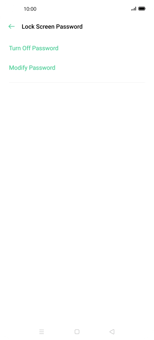 Press Turn Off Password and key in the additional phone lock code you created earlier.