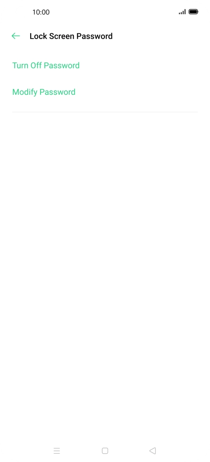 Press Turn Off Password and key in the additional phone lock code you created earlier.