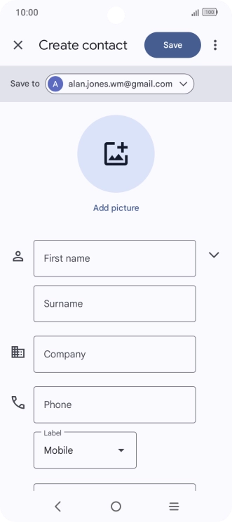 Press the address book drop down list.
