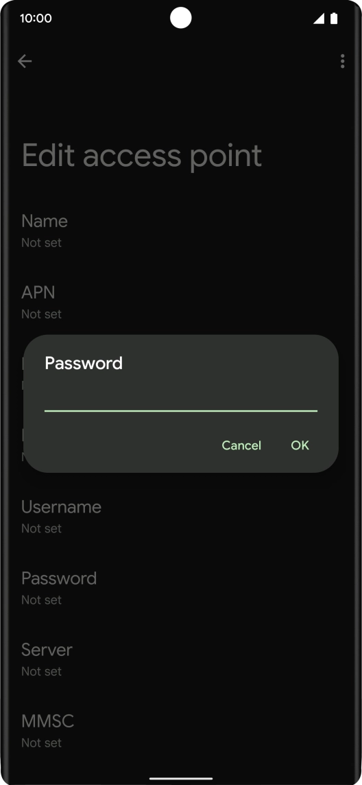 Key in secure and press OK.